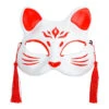Japanese Cat Mask - White And Red -Shibui Store japanese cat mask white and red 887