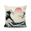 Japanese Cushion Cover - Wave & Sakura -Shibui Store japanese cushion cover wave sakura 845