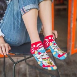 Japanese Maneki Neko Socks 9 Japanese Maneki Neko Socks -Shibui Store japanese maneki neko socks 35 39 479