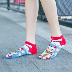 Japanese Maneki Neko Socks 11 Japanese Maneki Neko Socks -Shibui Store japanese maneki neko socks 35 39 622