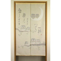 Japanese Noren Owl Family 8 Japanese Noren Owl Family -Shibui Store japanese noren owl family 140