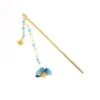 Japanese Hair Pin Stick - Blue Fan 2 Japanese Hair Pin Stick - Blue Fan -Shibui Store kanzashi japonais eventail bleu 480