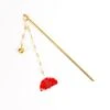 Japanese Kanzashi Red Fan -Shibui Store kanzashi japonais eventail rouge 657