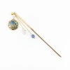 Kanzashi - Blue Temari -Shibui Store kanzashi japonais temari bleu 282
