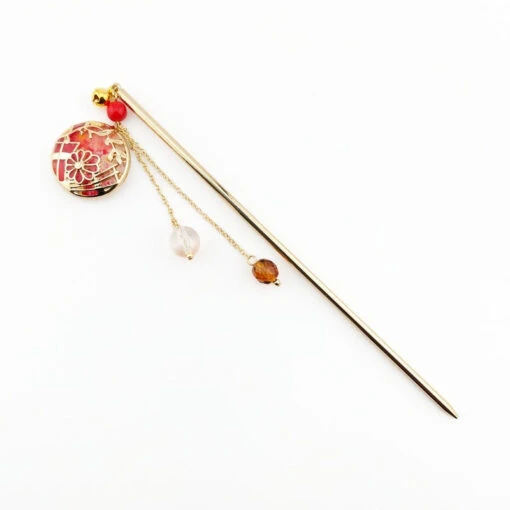 Kanzashi - Red Temari