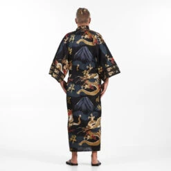Men's Japanese Kimono - Dragon 10 Men's Japanese Kimono - Dragon -Shibui Store kimono homme japonais dragon taille unique 416
