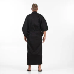 Black Men's Kimono -Shibui Store kimono homme japonais noir taille unique 856
