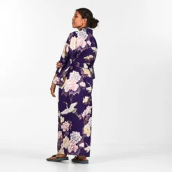 Women's Japanese Kimono - Botan To Tsuru -Shibui Store kimono japonais femme botan to tsuru taille unique 675
