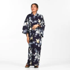 Women's Yukata Kimono - Sakura To Tsuru -Shibui Store kimono yukata femme sakura to tsuru m 332