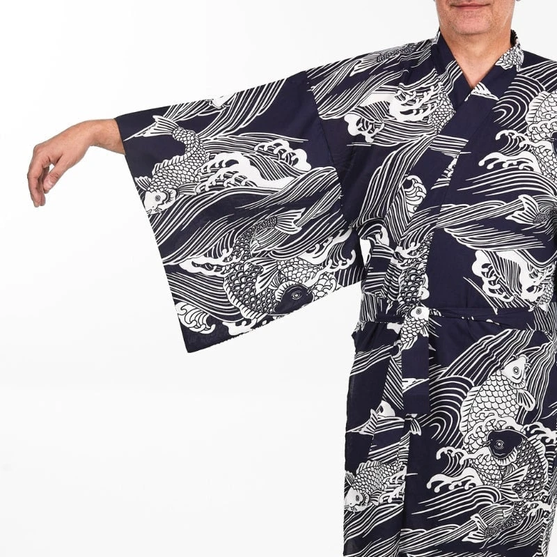 Yukata Kimono Men - Koi Fish 7 Yukata Kimono Men - Koi Fish - Image 5