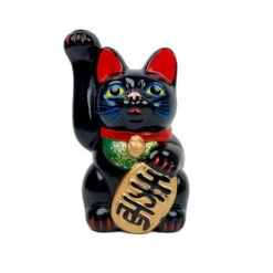 Maneki Neko Black Seto - 13 Cm