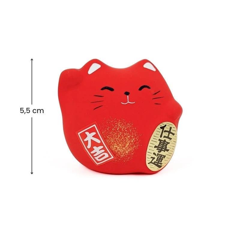 Round Maneki Neko - Red 6 Round Maneki Neko - Red - Image 4