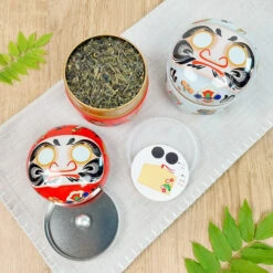 Metal Tea Box - Red Daruma -Shibui Store metal tea box red daruma 289