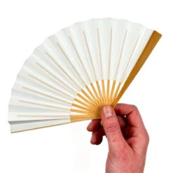 White Japanese Mini Fan -Shibui Store mini eventail japonais blanc 931