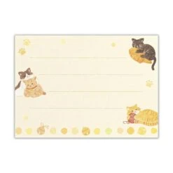 Mini Writing Paper Set – Cat Design -Shibui Store mini papier a lettre enveloppe chat 409