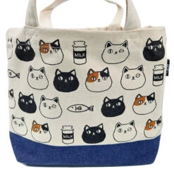 Mini Tote Bag - Japanese Cats -Shibui Store mini tote bag japonais chats 889