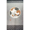 Japanese Noren Curtain Asanoha Cat -Shibui Store noren japonais chat asanoha 897