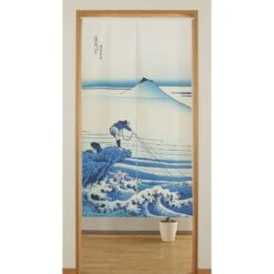 Noren Door Curtain - Mount Fuji Blue -Shibui Store noren japonais mont fuji bleu 85 x 150 cm 124
