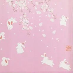 Japanese Noren - Sakura Usagi -Shibui Store noren japonais sakura usagi 85 x 150 cm 373