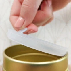 Pink Flowered Metal Tea Caddy -Shibui Store pink flowered metal tea caddy 124