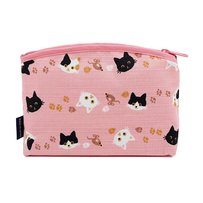 Japanese Pouch - Pink Cat 3 Japanese Pouch - Pink Cat