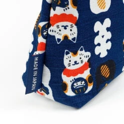 Japanese Clutch Bag - Blue Maneki Neko -Shibui Store pochette japonaise maneki neko bleu 527