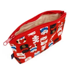Japanese Clutch Bag - Red Maneki Neko -Shibui Store pochette japonaise maneki neko rouge 819