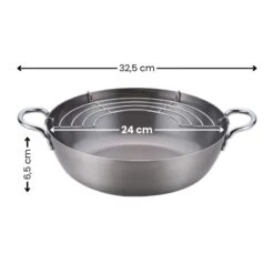 Japanese Tempura Frying Pan - 9.4 In 7 Japanese Tempura Frying Pan - 9.4 In -Shibui Store poele a frire tempura 24 cm 891