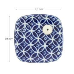 Ceramic Incense Burner Holder - Blue Shippoh 11 Ceramic Incense Burner Holder - Blue Shippoh -Shibui Store porte encens ceramique bleu motif shippoh 207