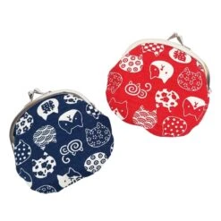 Gamaguchi Wallet – Neko Blue -Shibui Store porte monnaie gamaguchi neko bleu 712