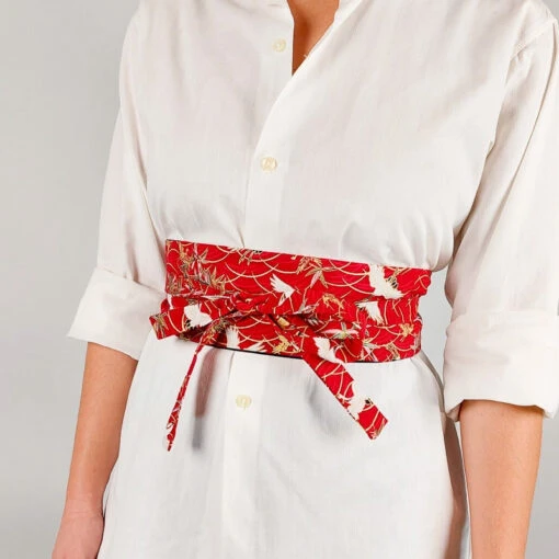 Red Obi Belt Tsuru