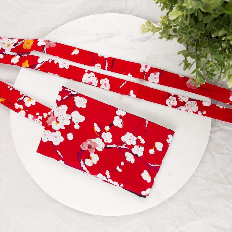 Red Plum Blossom Obi Belt 4 Red Plum Blossom Obi Belt - Image 2