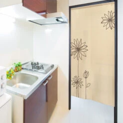 Japanese Curtain Noren Flower -Shibui Store rideau japonais noren fleur 366