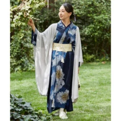 Blue Japanese Kimono Dress -Shibui Store robe kimono japonais 884