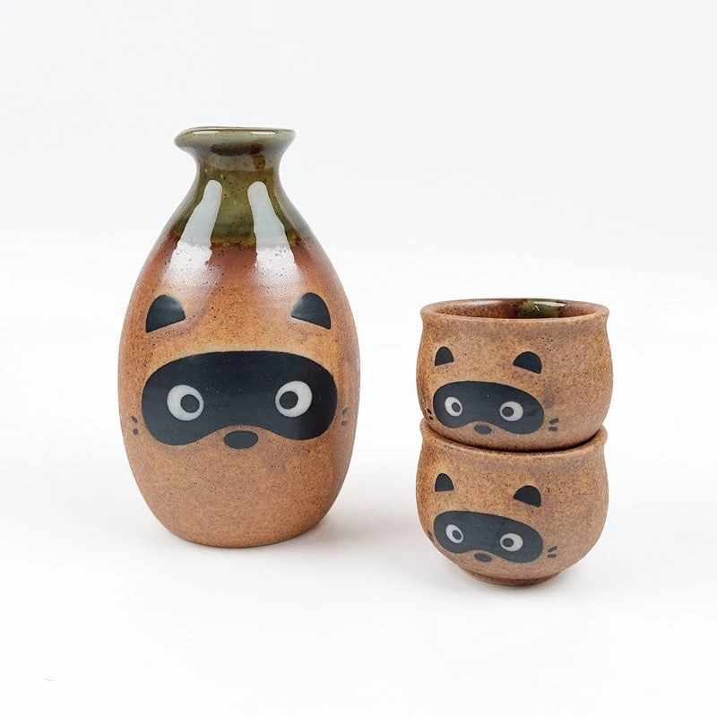 Japanese Sake Set - Tanuki 3 Japanese Sake Set - Tanuki