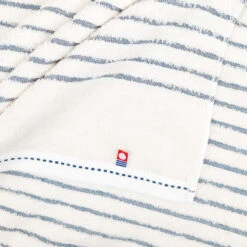 Japanese Towel - Blue Striped -Shibui Store serviette de bain japonaise rayee bleue 736