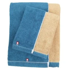 Japanese Imabari Face Towel - Bicolore Blue -Shibui Store serviette visage imabari bicolore bleu 128