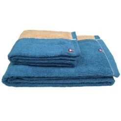 Japanese Imabari Face Towel - Bicolore Blue -Shibui Store serviette visage imabari bicolore bleu 930