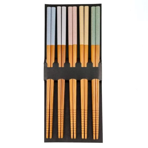 Set Of 5 Pairs Of Bamboo Chopsticks