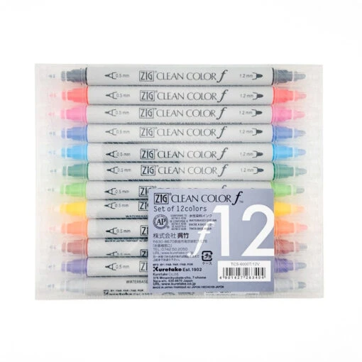 Set Of 12 Double Point Felt Pens