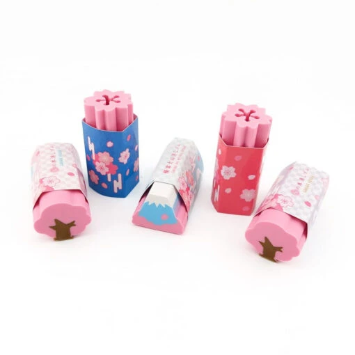 Set Of 5 Blossom Erasers