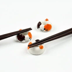 Japanese Chopstick Holder Set - Neko -Shibui Store set porte baguettes japonaises neko 420