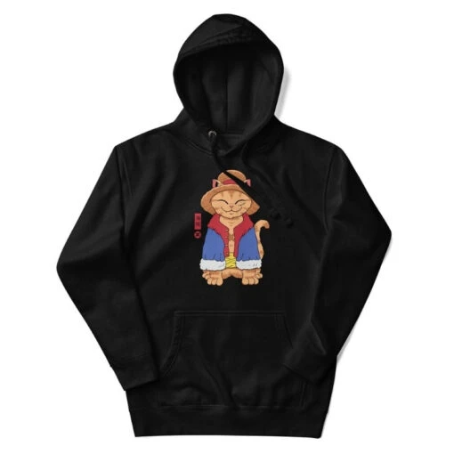 Japanese Hoodie - Neko Straw Hat