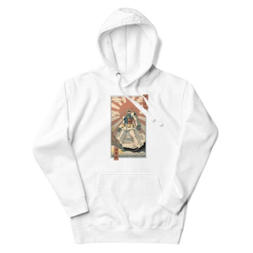Japanese Hoodie - Ukiyo-e Mecha & Fuji