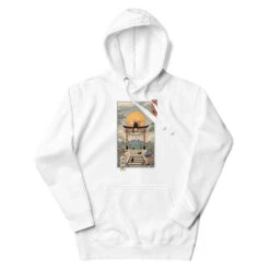 Japanese Hoodie - Ukiyo-e Neko Inari -Shibui Store sweat japonais ukiyo e neko inari s blanc 207