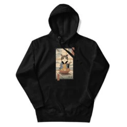 Japanese Hoodie - Ukiyo-e Neko Ramen -Shibui Store sweat japonais ukiyo e neko ramen s noir 255