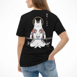 Japanese Tee Shirt - Samurai Cat 14 Japanese Tee Shirt - Samurai Cat -Shibui Store t shirt japonais chat samourai 207