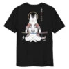 Japanese Tee Shirt - Samurai Cat -Shibui Store t shirt japonais chat samourai s noir 754