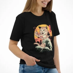 Japanese Tee Shirt - Kaiju Neko Sushi 8 Japanese Tee Shirt - Kaiju Neko Sushi -Shibui Store t shirt japonais kaiju neko sushi 713