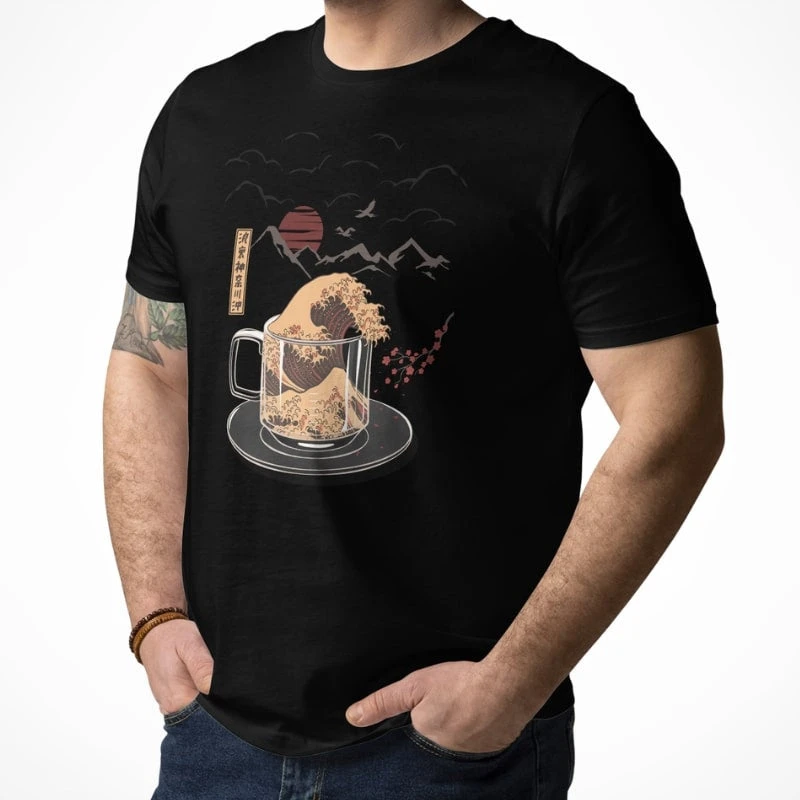 Japanese Tee Shirt - Kanagawa Coffee 5 Japanese Tee Shirt - Kanagawa Coffee - Image 3